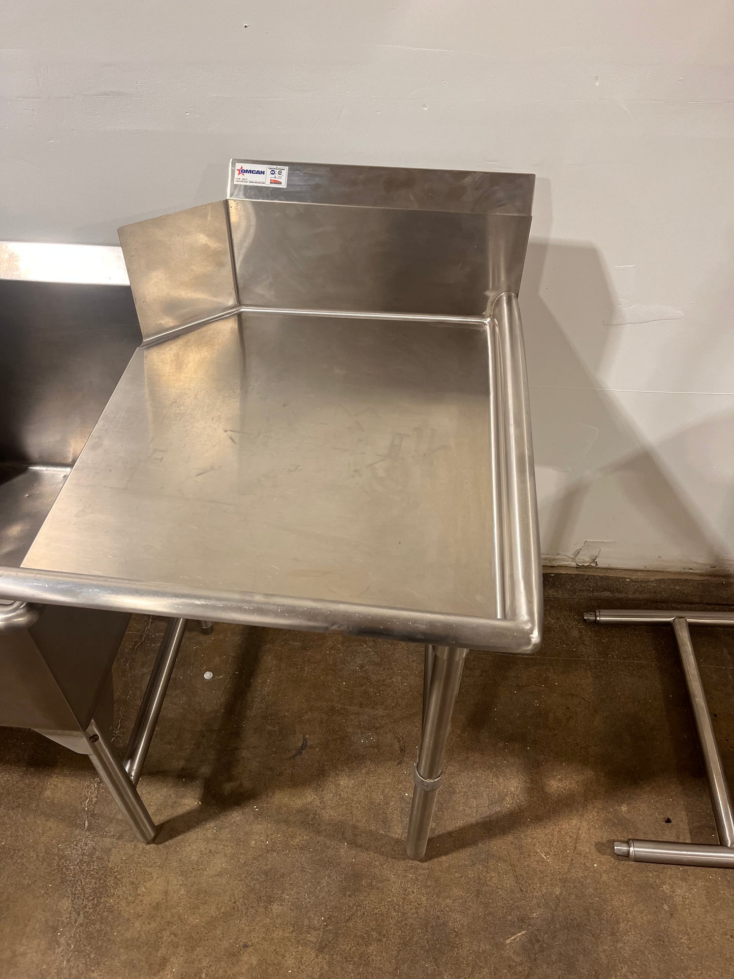 26" SS Right Side Commercial Sink Clean Dish Table