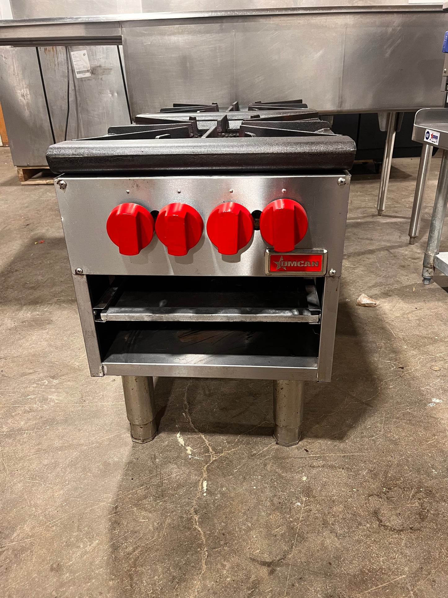 OMCAN 37529, 18" Natural Gas 2-Burner Stock Pot Range used