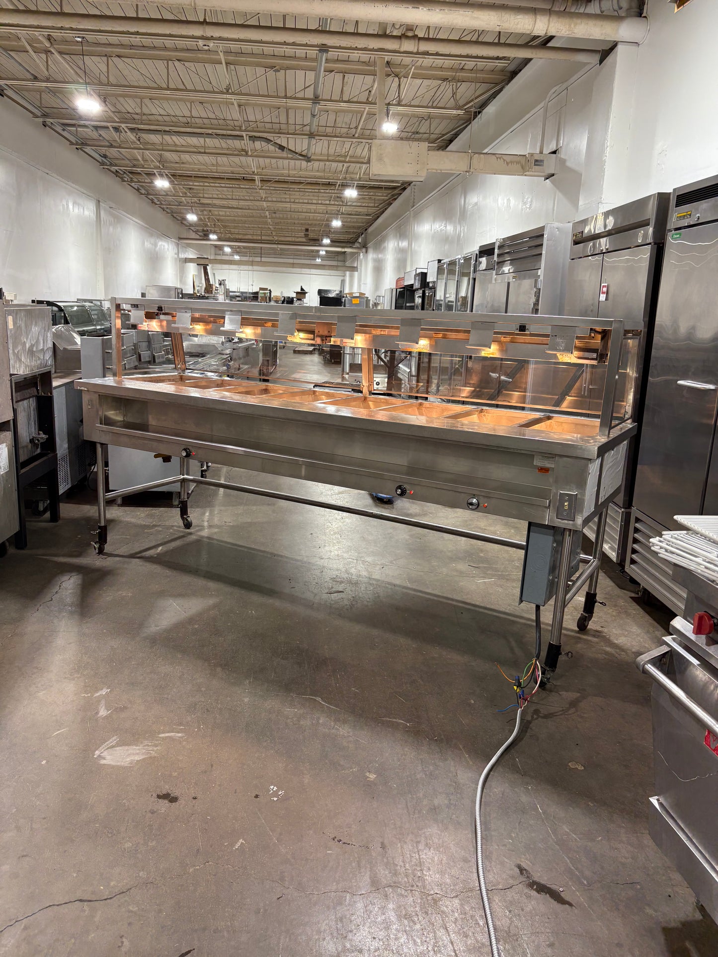8 Wells Commercial Steam Table With Sneeze Guard