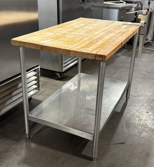 48"x28" Wooden Butcher Table