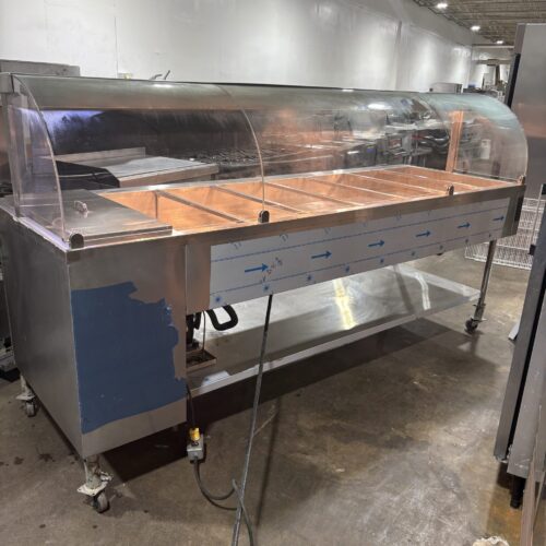 7+1 steamtable 108 inch food warmer used (3) 7 +1 Wells Commercial Steam Table With Curved Sneeze Guard