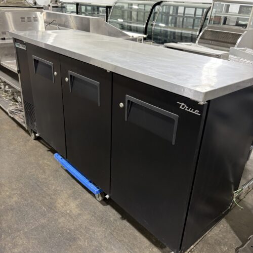 TRUE TBB24-72-HC 3-Door Solid Back Bar Refrigerator-Beer Cooler